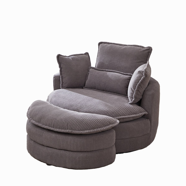 Hokku Designs Radferd Upholstered Swivel Barrel Chair | Wayfair