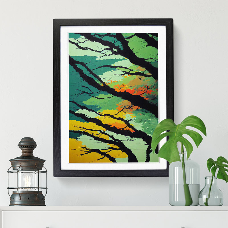 Kasturi Japanese Garden - Picture Frame Print, 64" H x 46" W, Black
