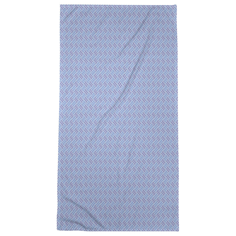 Serviette de bain à carreaux à rayures elizabeth katelyn, Bleu pâle
