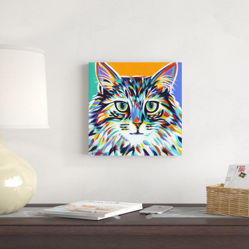 Chats dramatiques I, H 12 po x l 12 po x P 1,25 po