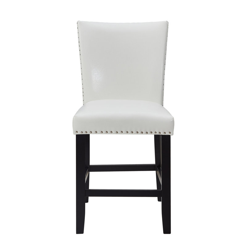 Chaises de salle à manger contemporaines à hauteur de comptoir, 2 pièces, blanc, 2 pièces, avec repose-pieds, design moderne