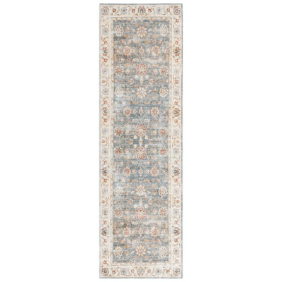 Arizona Jewel Machine Washable Non-Slip Area Rug In Grey & Beige