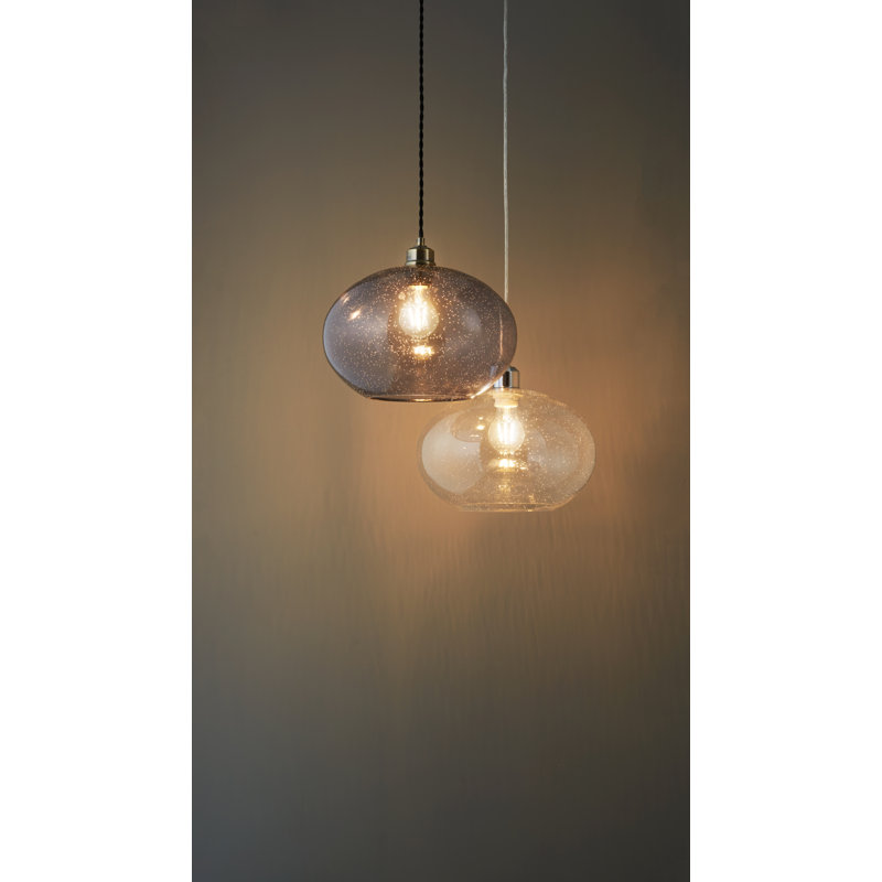 20cm H Glass Round Pendant Shade ( Screw On ), Grey