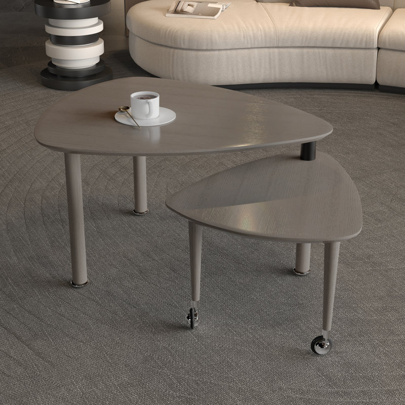 Table basse rotative moderne à 360 degrés pour le salon, pieds en bois massif avec table de cocktail simplement assemblée, mobilier d'appoint en bois rotatif moderne