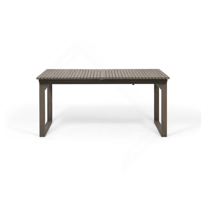 Outdoor Expandable Acacia Wood Dining Table, Gray