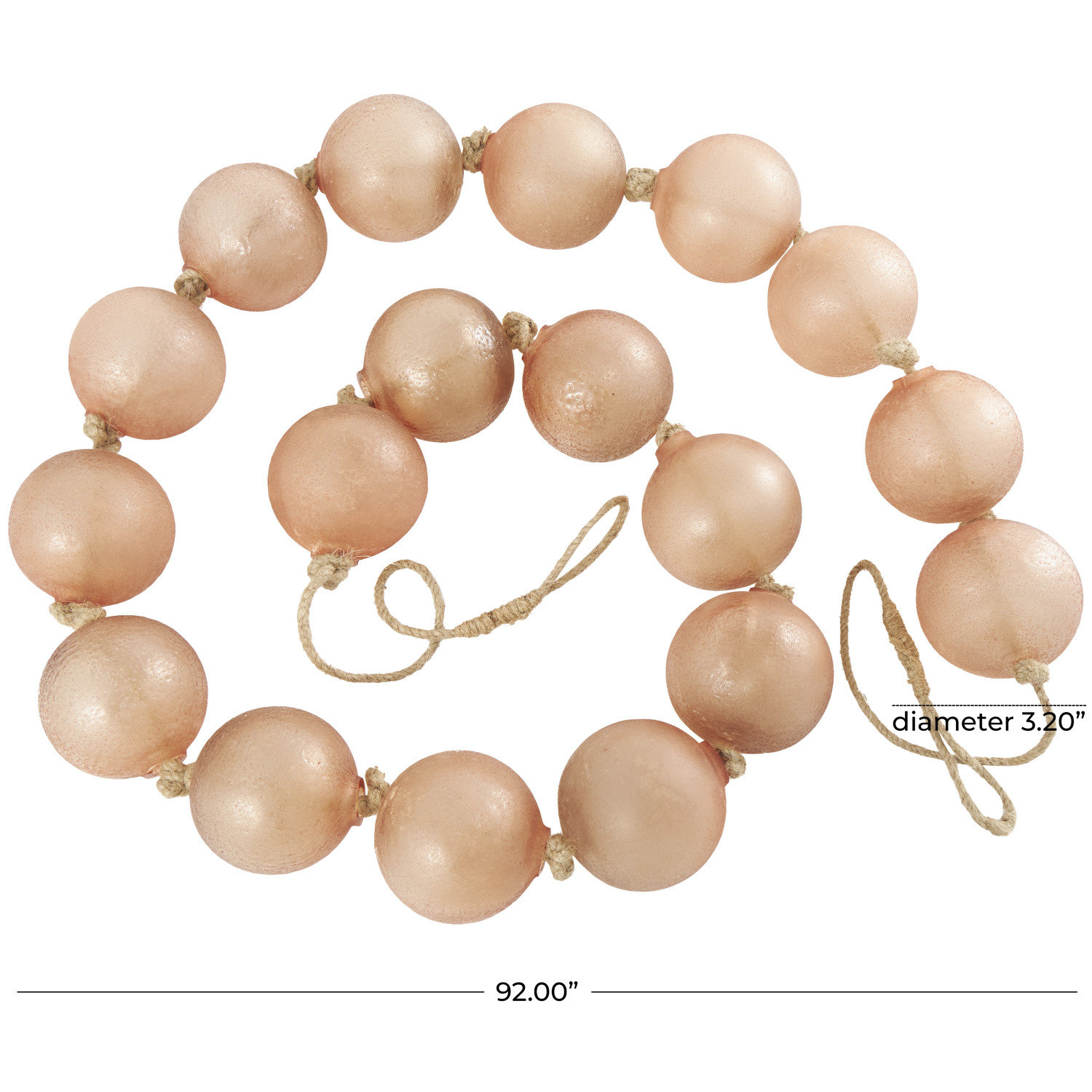 Pearl Glass Garland, 91" L, Pink