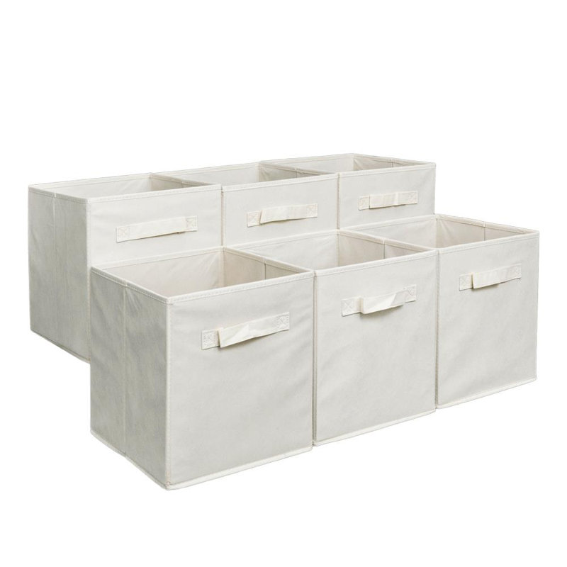 Boîte de rangement en tissu pliable, Beige