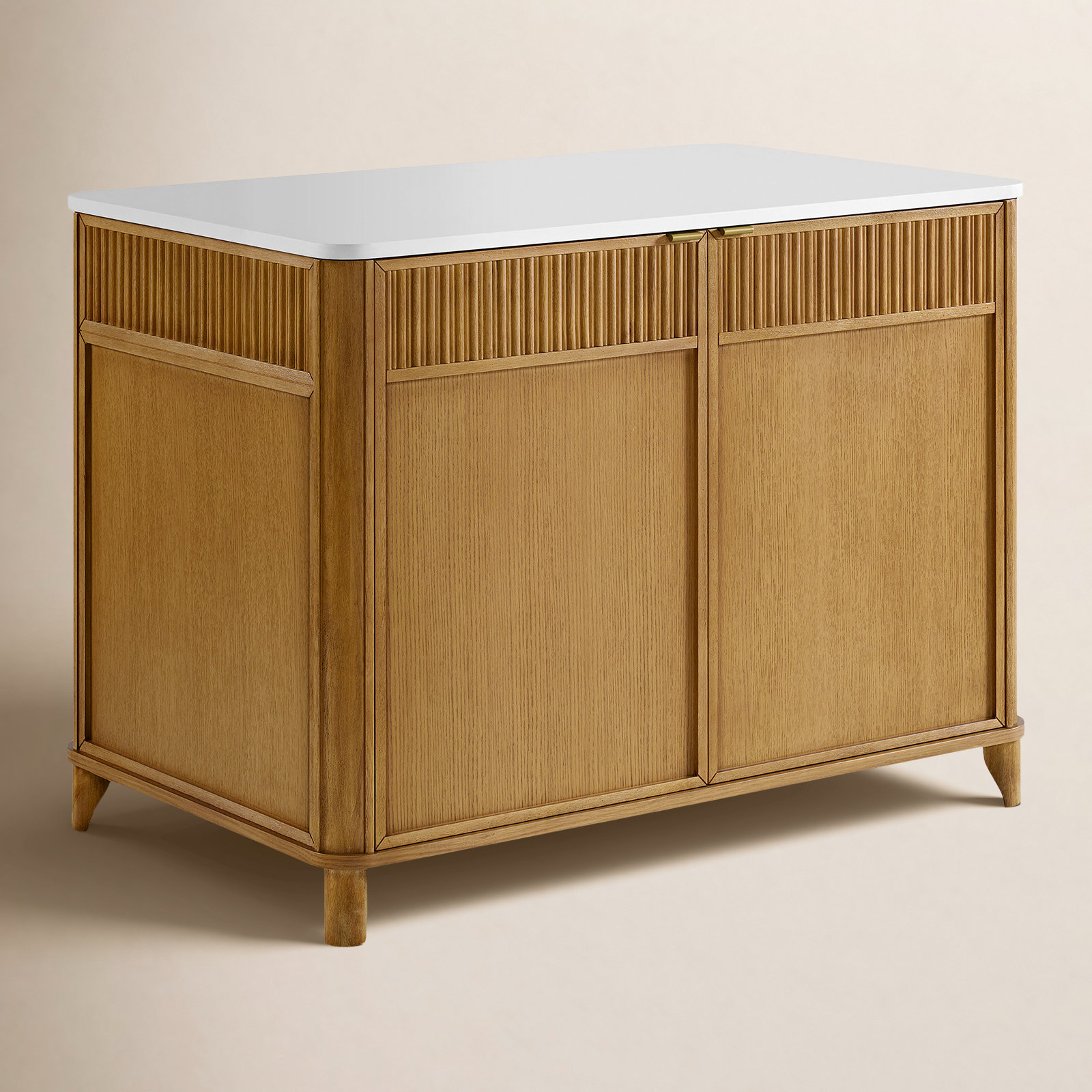 Kennedy Kitchen Island, White Quartz