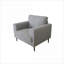 Chaise d'appoint rembourrée en lin gris clair Kyren
