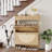 16 Pair Shoe Storage Cabinet with 2 Flip Drawers, Modern Farmhouse Shoe Cabinet with 2 Drawers for Narrow Entryway