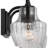Destin 3 Light Vanity Black And Silver Finish Clear Ribbed Glass