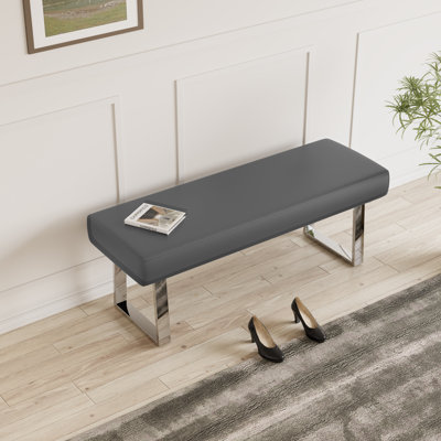 Faux Leather Upholstered Bench