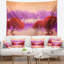 Tapisserie à jardins rouge et mauve en polyester avec accessoires suspendus inclus-28490485