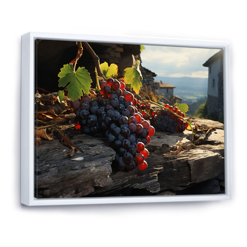 «Scenic Sculptural Vinescape», reproduction d'art sur toile, 12" H x 20" W, Cadre flottant blanc
