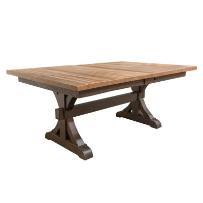 Pathway Reclaimed Wood Rectangular Dining Table , 42"X72" , Natural Stain , 4 Middle Leaves