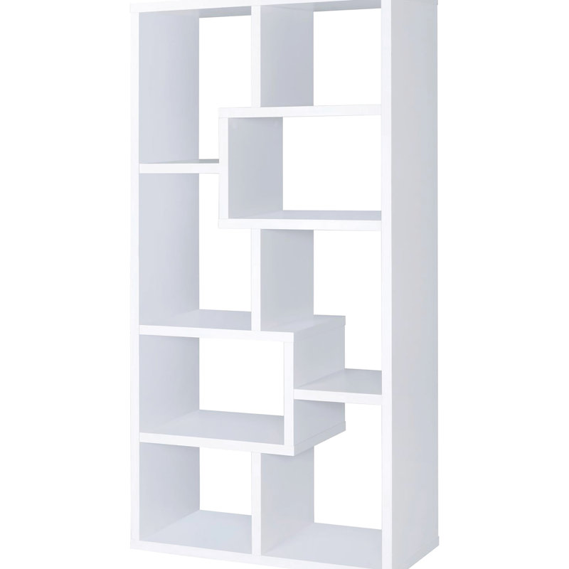Bibliothèque blanche à 8 tablettes - Maison robuste et élégante avec 8 tablettes, Blanc