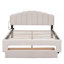 Lit plateforme tapissier avec tiroir Teddy