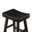 Ensemble de salle à manger à hauteur de comptoir avec 3 tabourets, bois d'hévéa massif, finition noir de jais, table de 72 pouces, style transitionnel