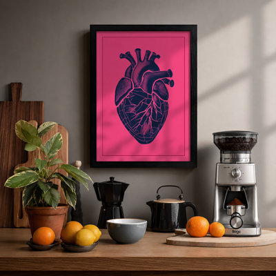 Anatomical Heart Anatomy Modern - Framed Print