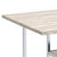 Table à hauteur de comptoir avec 2 tablettes, blanc antique et chrome