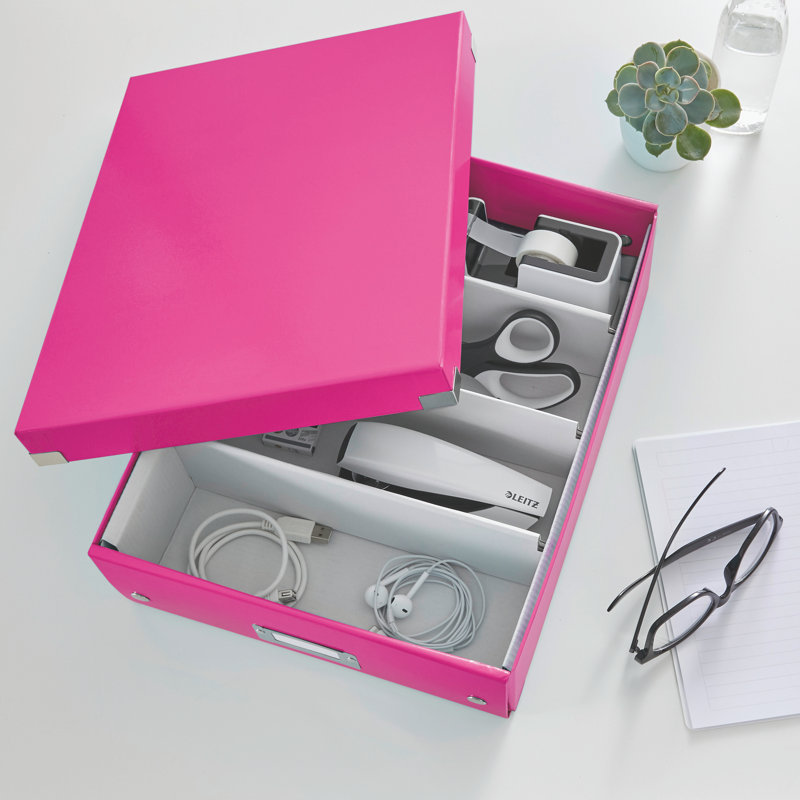 Leitz Decorative Bin, 28.1cm H x 10cm W x 37cm D, Pink
