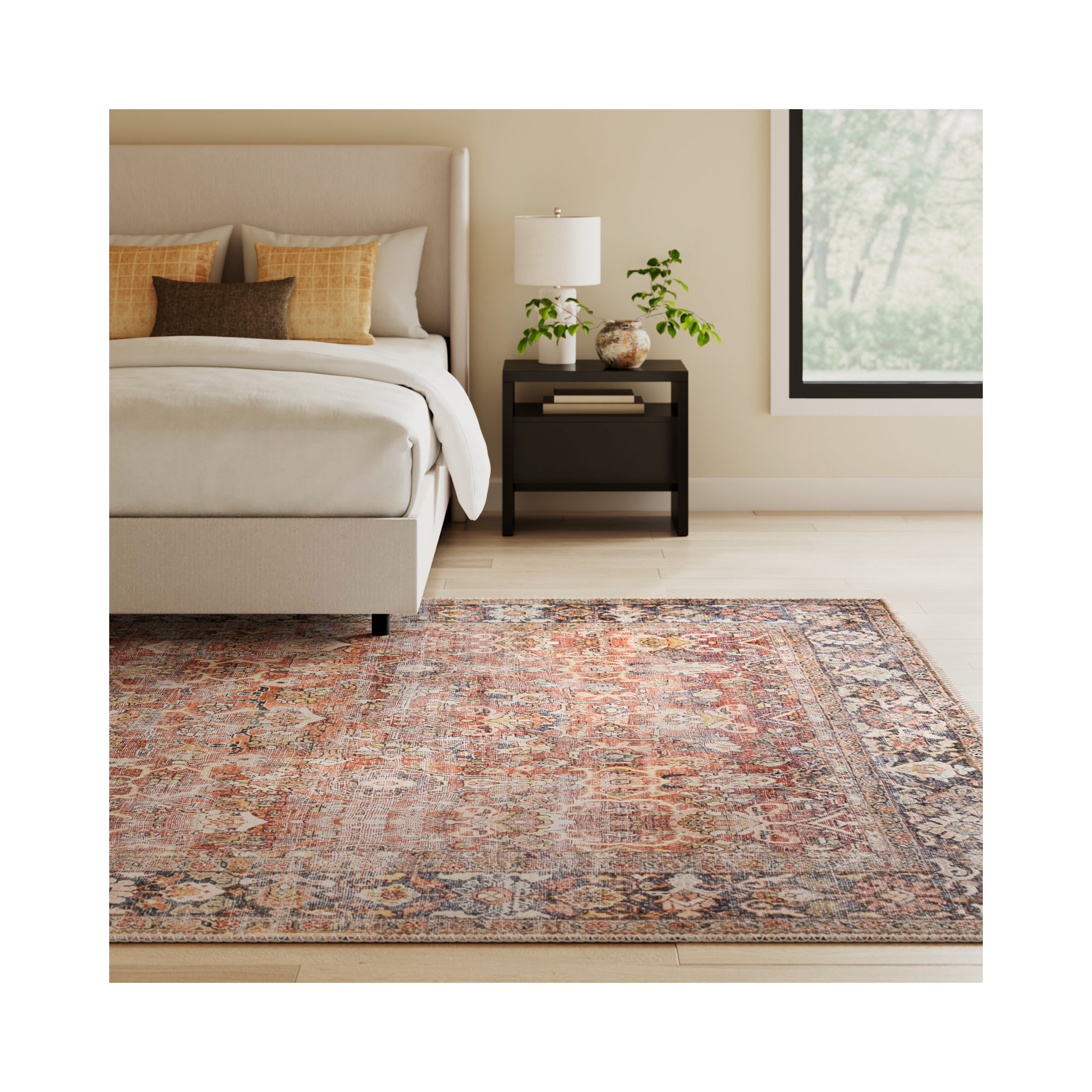 Portman Orange Rug, Rectangle 9' x 12'