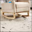 Chaise berçante moderne avec pieds en bois massif, fauteuil oscillant rembourré avec poche latérale et repose-pieds, dossier haut pour un confort ultime