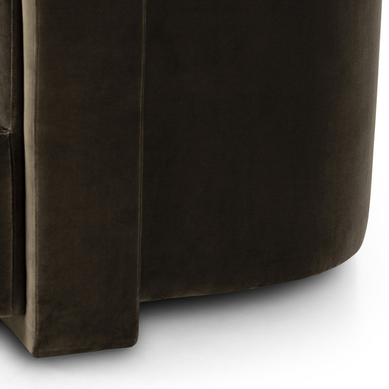 Hartley Tufted Barrel Chair, Surrey Olive Velvet