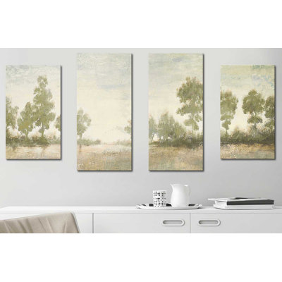 Distant Valley Panel - 4 Piece Wrapped Canvas Painting Set -  Red Barrel StudioÂ®, 884EA2B528A64A9C803DC061D850D5FE