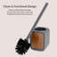 Brosse et support de toilette en caoutchouc et bois-113869118