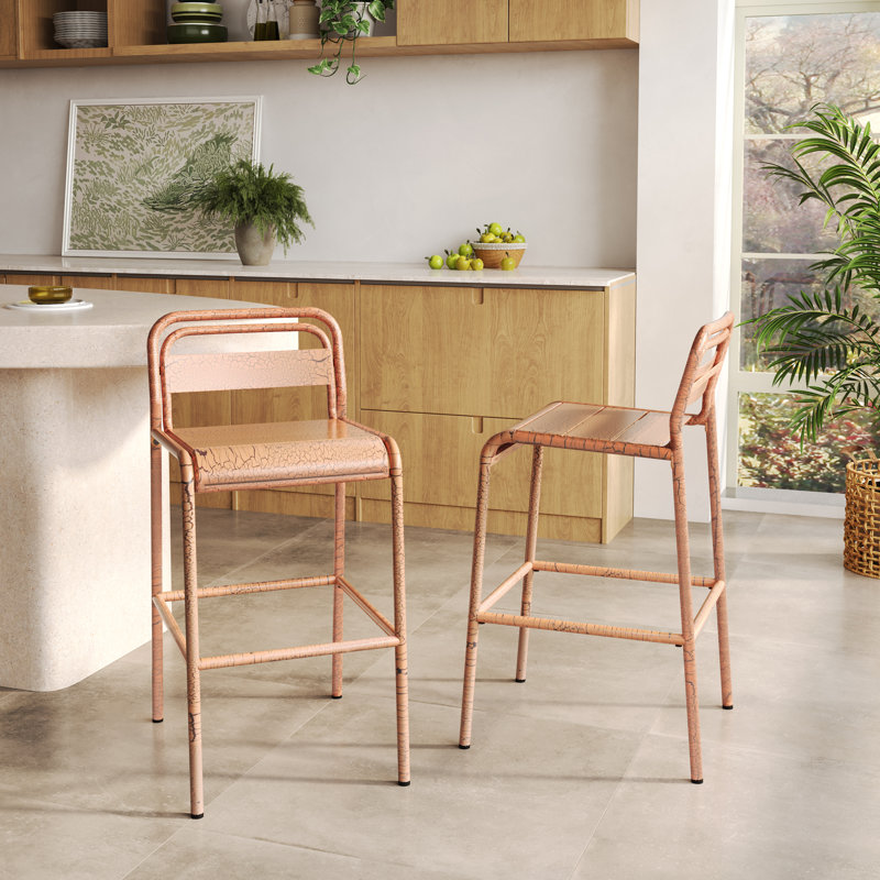 Tabourets de bar Saumil, Orange, 6