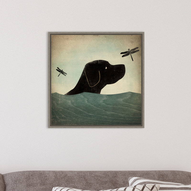 Reproduction d’art sur toile, "Black Dog Swim" par Ryan Fowler