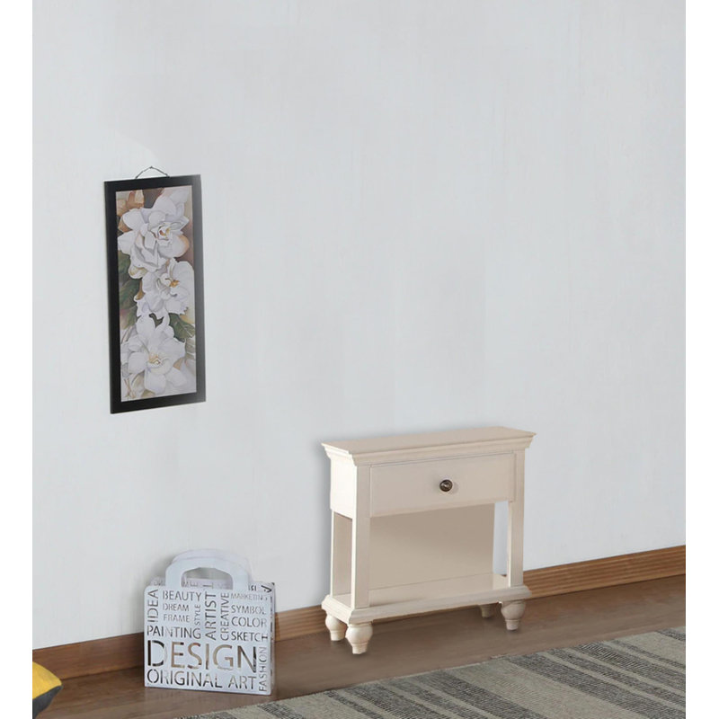 Table de chevet 1 tiroir Broncho, Blanc