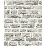 Bricks and More Collection Stone Brick Wallpaper Roll