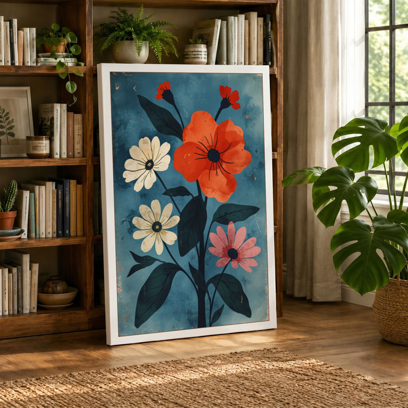 Study in Bloom Botanical - Wrapped Canvas, 36x24 - 91.4 x 61.0 cm, White Border