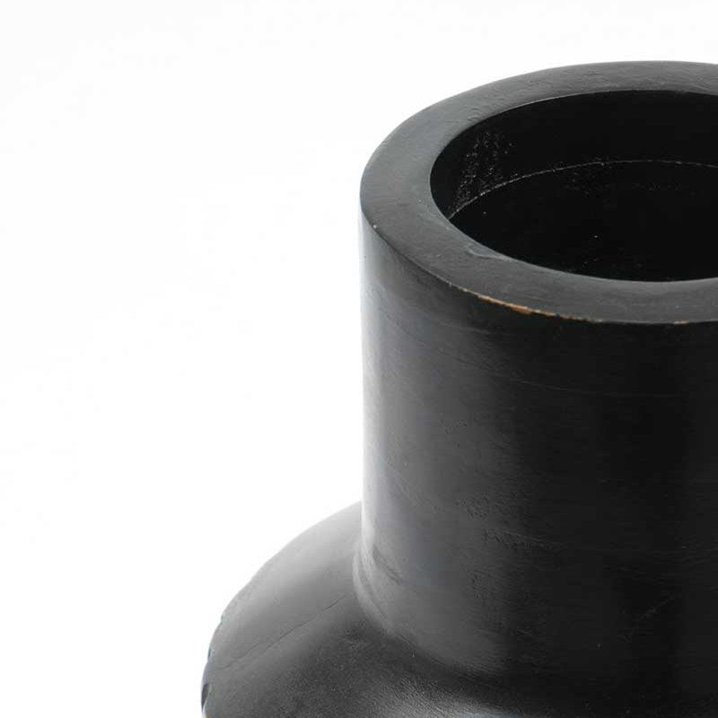  Vase en bois | Vase décoratif fabriqué à la main | Décoration rustique en bois | 6,5 x 12,5 po, Noir