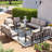 Grand 9-Person Conversation Set in Aluminum with Coffee Table - Classic Outdoor Seating-943769959-943769955