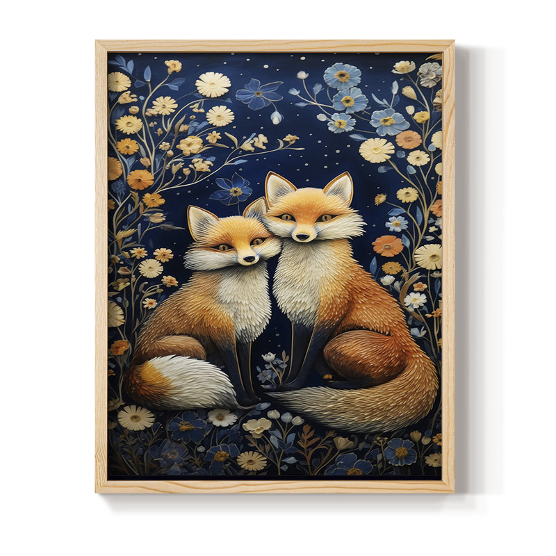 ANIMALS Series CDLxxix, reproduction encadrée - bois massif, H 11 po x l 9 po, Naturel