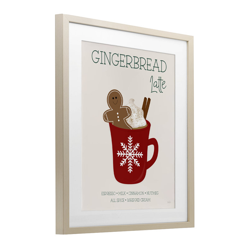 «Gingerbread Latte Seasonal Drink», reproduction encadrée sous verre, design par Natalie Carpentieri, H 16 po x l 13 po