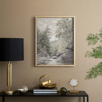 Reproduction encadrée vintage en bois massif Cxxxiv