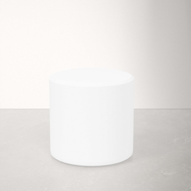 Orlando Upholstered Ottoman, White Performance Twill