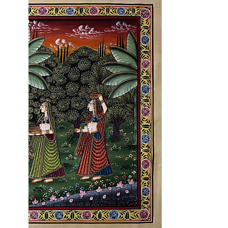 «Dana Lila», le dieu Shrinathji étant offert par Dana par Gopis | Art Pichwai