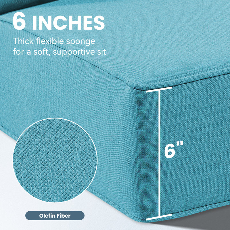 Outdoor Cushions For Patio Furniture,Outdoor Seat Cushion Set 24 X 24 X 6 Inch,Waterproof & Fade Resistant Outdoor Chair Cushions,Deep Patio Chair Cushion With Removable Cover