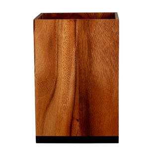 Taniya Nayak 8qt Canopy Acacia Wood Wastebasket
