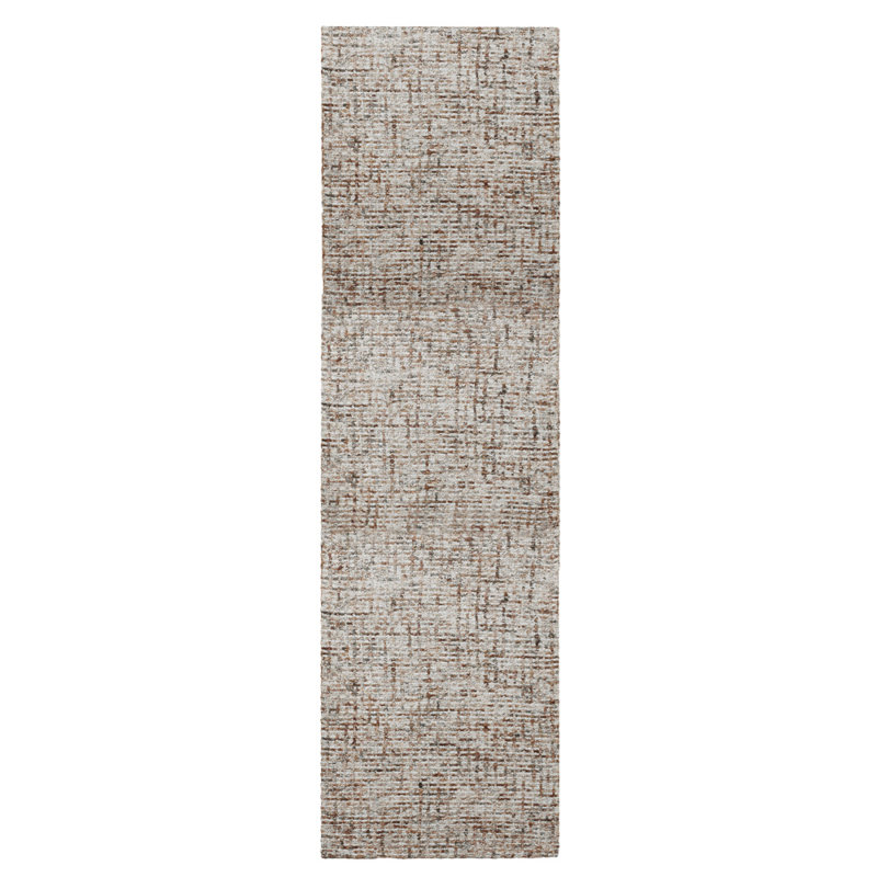 Beige | Brown 100% Wool Handmade Solid Plain Runner Indoor Area Rug Hand Tufted, Runner 2'6" x 12'