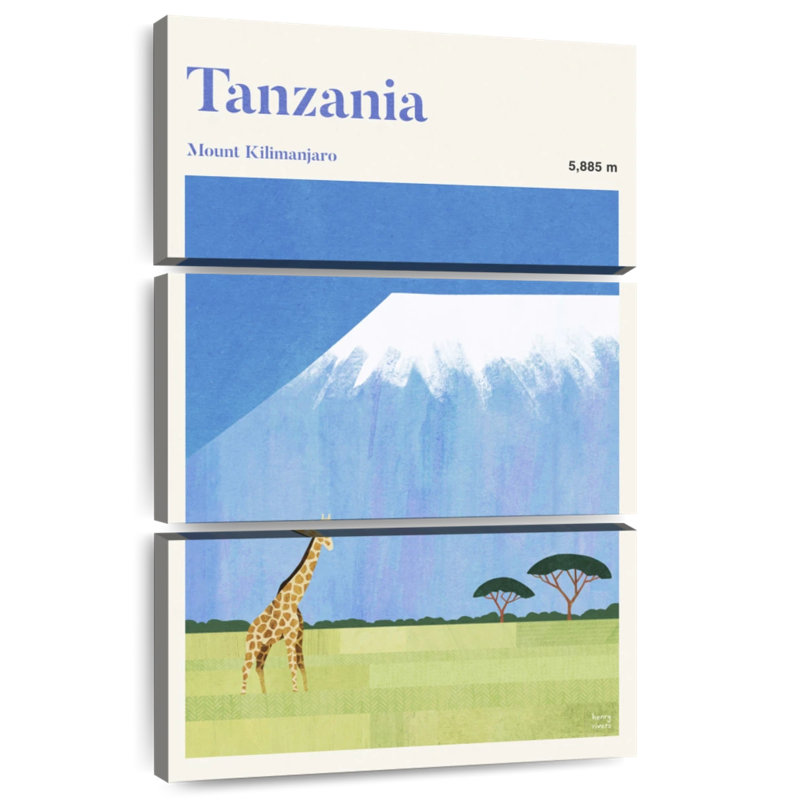 Affiche de voyage Masam Tanzanie Kilimanjaro, H 74 po x l 48 po