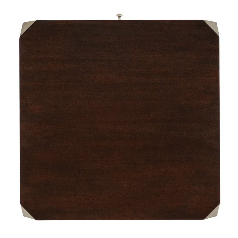 Bella Donna Square Brown Wood and Metal End Table