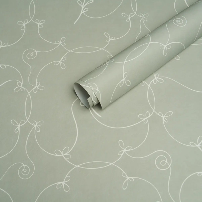 Papier peint Schumacher X Backdrop Broderie, Vert