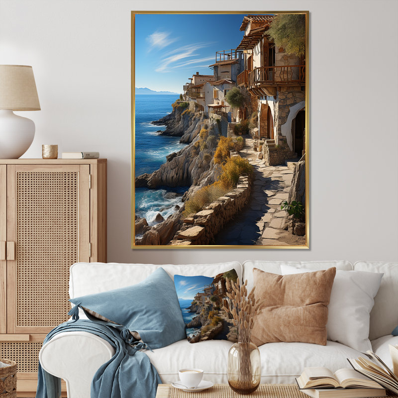 Falaises dramatiques en Espagne II - Impressions sur toile nautiques et de plage, H 32 po x l 16 po x P 1 po
