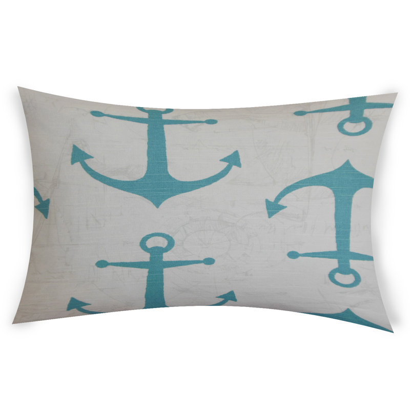Housse et insert de coussin rectangulaire Difiore, Bleu, 14 po x 36 po